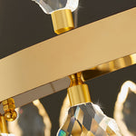 Italian Crystal Chandelier with Gold Iron Frame, Adjustable Hanging