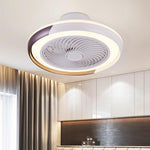 Modern Flush Mount Bladeless Ceiling Fan with Dimmable LED Light