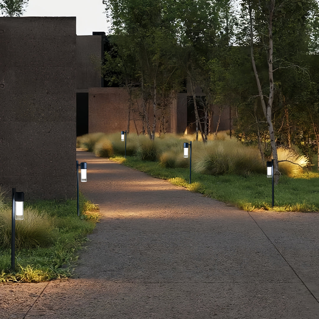 Modern LED Path Light with Clear Glass Shade for Garden Walkways