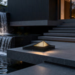 Curved Stainless Steel LED Landscape Light with Grid Design for Modern Outdoor Spaces