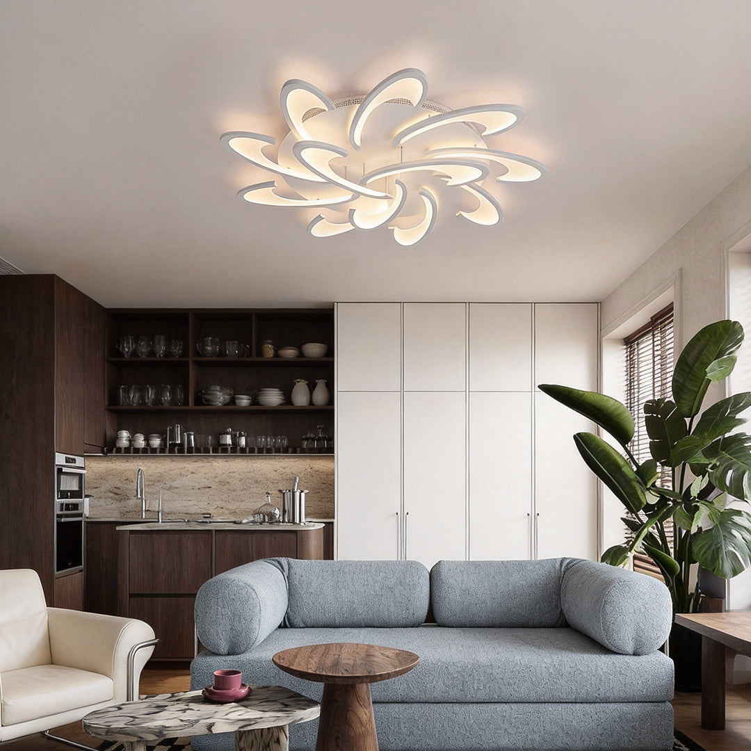 Aurelia Curved LED Flush Mount Ceiling Light in Acrylic and Aluminum