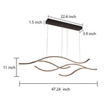 Wavy LED Pendant Light with Adjustable Height in Metallic Finishes