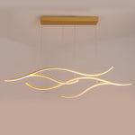 Wavy LED Pendant Light with Adjustable Height in Metallic Finishes