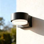 Outdoor Wall Sconce in Black Stainless Steel with Warm LED Light