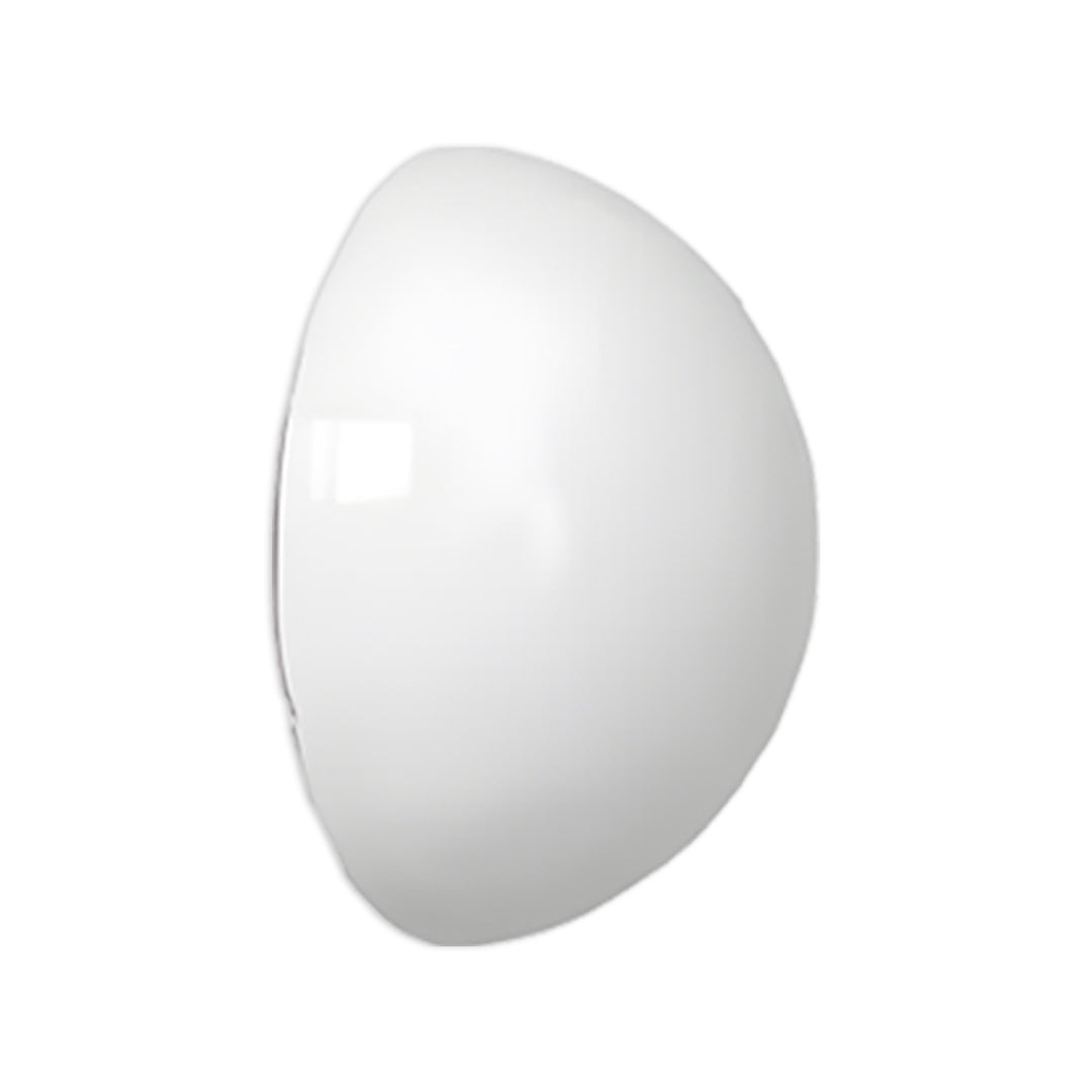 Semi-Sphere Outdoor Wall Sconce in White Metal and Clear Glass