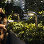 Curved LED Path Light in Black Aluminum for Modern Outdoor Landscapes
