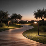 Curved LED Path Light in Black Aluminum for Modern Outdoor Landscapes