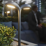 Curved LED Path Light in Black Aluminum for Modern Outdoor Landscapes