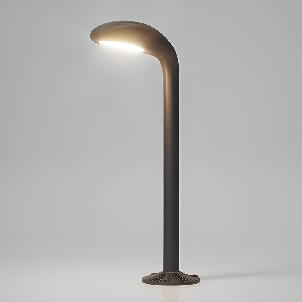 Curved LED Path Light in Black Aluminum for Modern Outdoor Landscapes