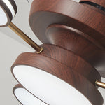 French Vintage Iron Ceiling Fan with Four Lights, 3-Blade LED Fan Lamp