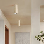 Travertine Cylinder Pendant Light, Modern Stone Downlight for Hallways