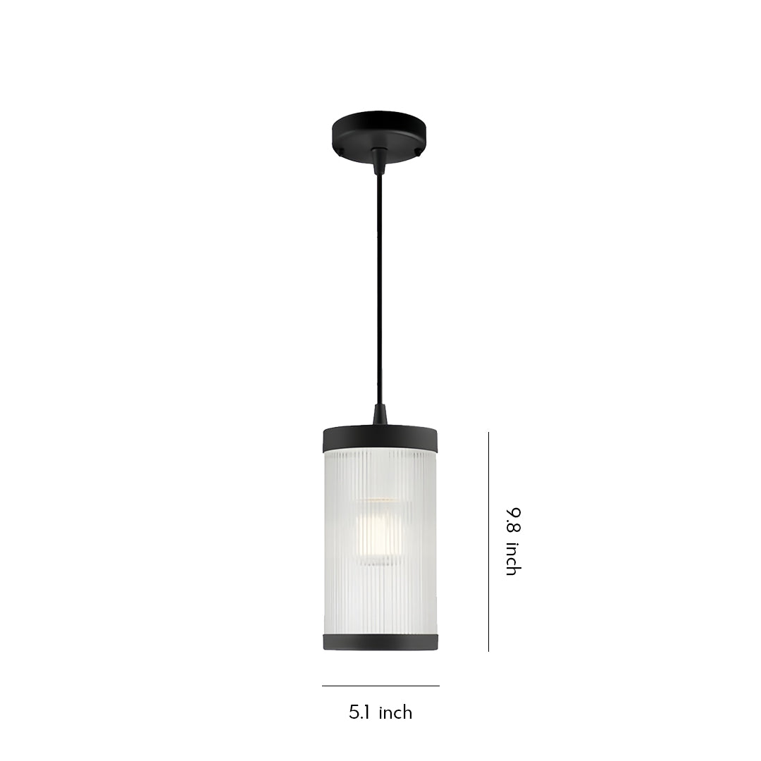 Modern Outdoor Pendant Light with Stainless Steel Frame and Acrylic Shade