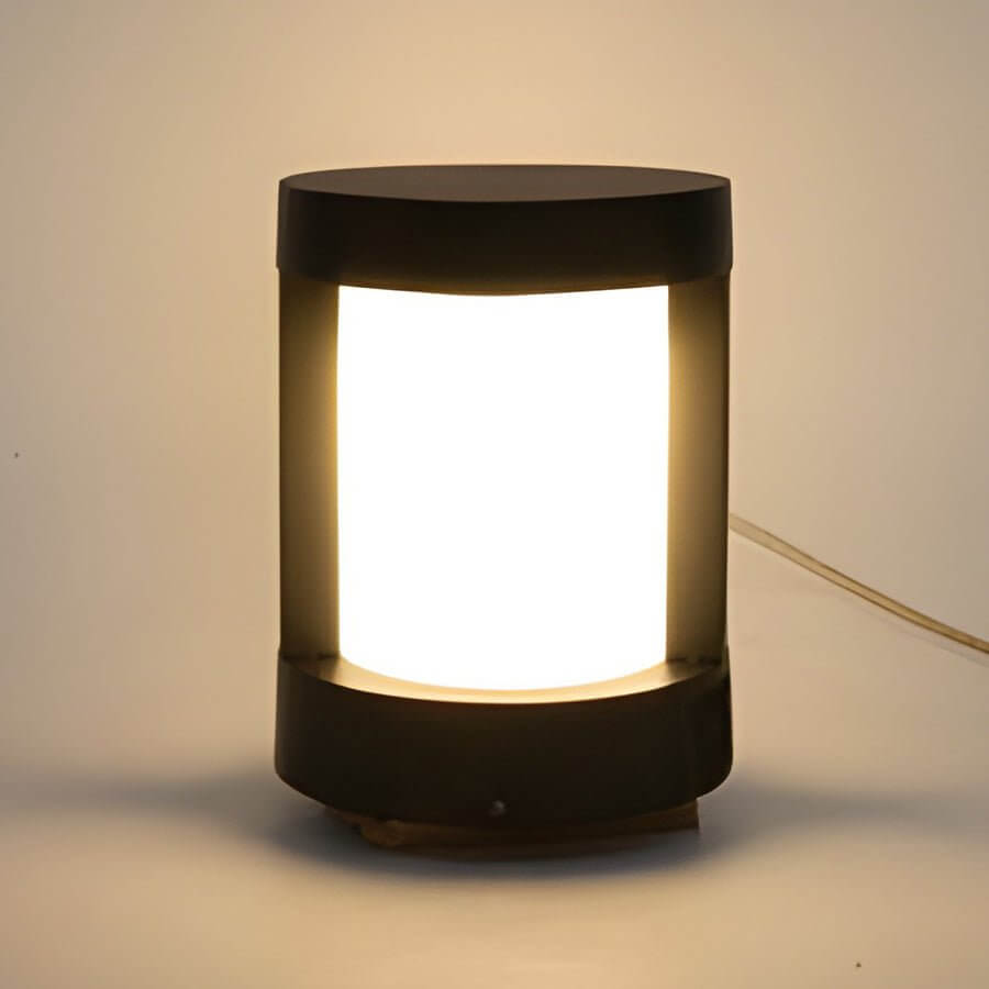 Modern Outdoor Pathway Light – Cylindrical LED Bollard in Black