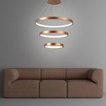 Acrylic Bronze 3 Tier Ring Chandelier Dimmable Led 59 Adjustable Pendant Lights