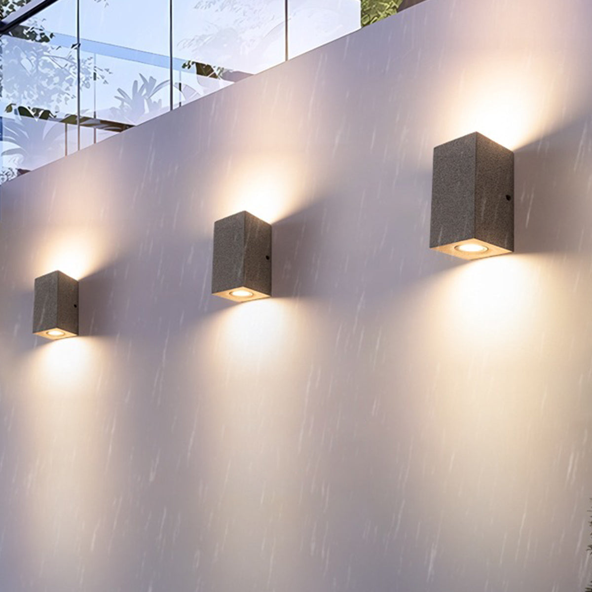 Terrazzo Outdoor Up and Down Wall Light in Black or White