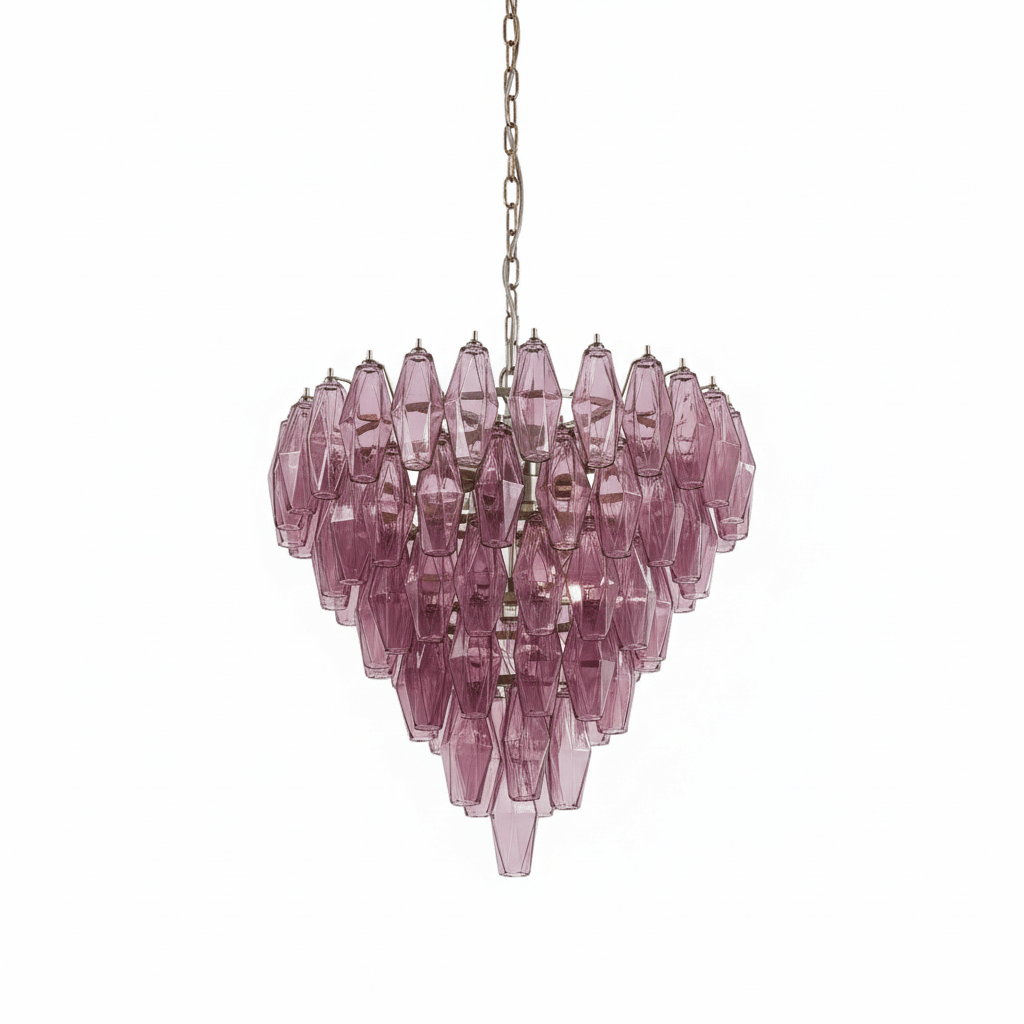 Asti Glass Prism Chandelier in Gold Finish for Modern Interiors