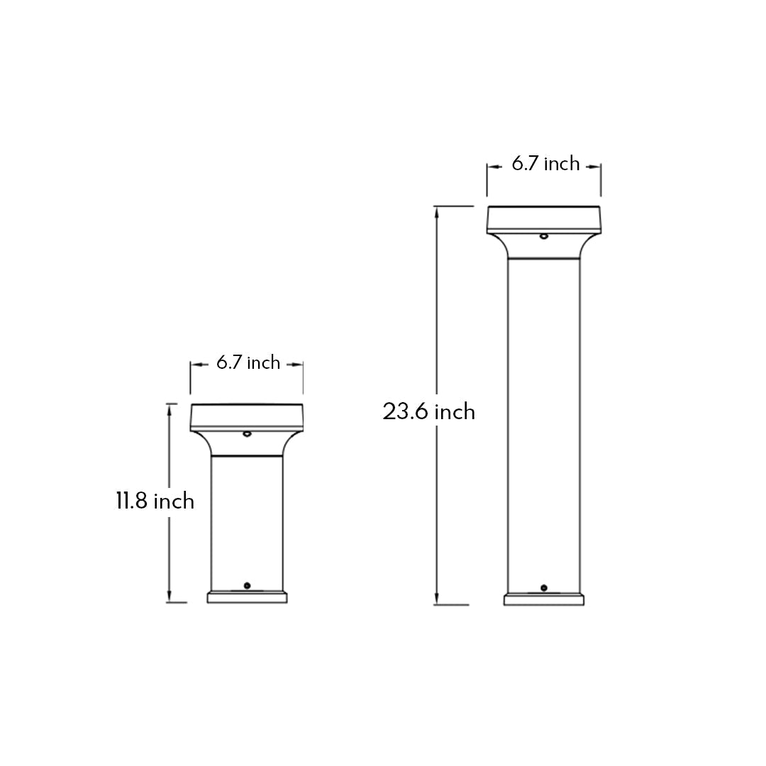 Modern Black Bollard Light for Pathways & Gardens