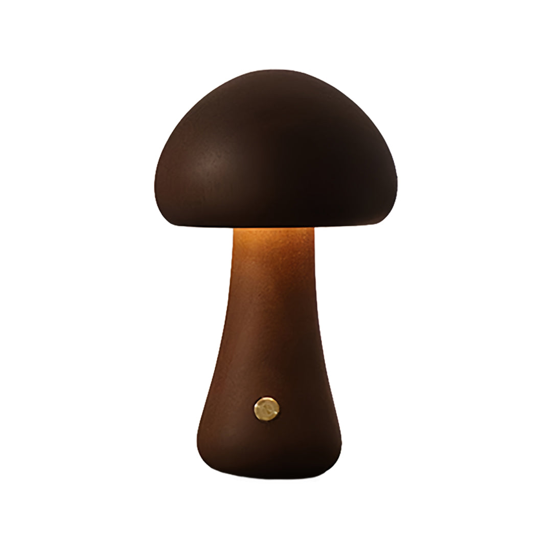 Aurora Wooden Mushroom Table Lamp with Touch Dimming