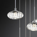 Italian Minimalist Glass Pendant Light with LED Ring
