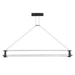 Slim Linear LED Pendant Light with Dimmable Brass Finish for Kitchen Island