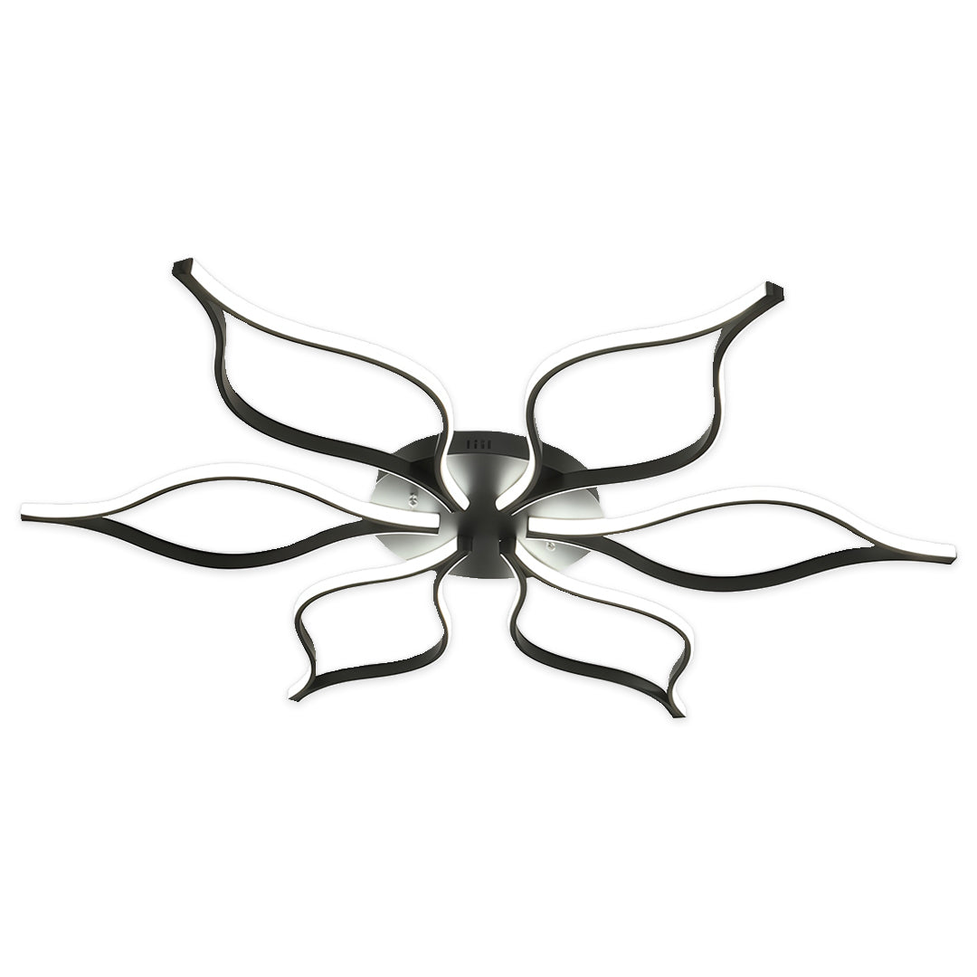 Lumina Flush Mount LED Ceiling Light in Black Iron and Silicone