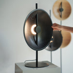 Modern Wood Table Lamp with Warm LED Light for Bedroom and Living Room
