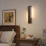 Japanese Wood & Aluminum LED Wall Sconce for Bedside and Hallway