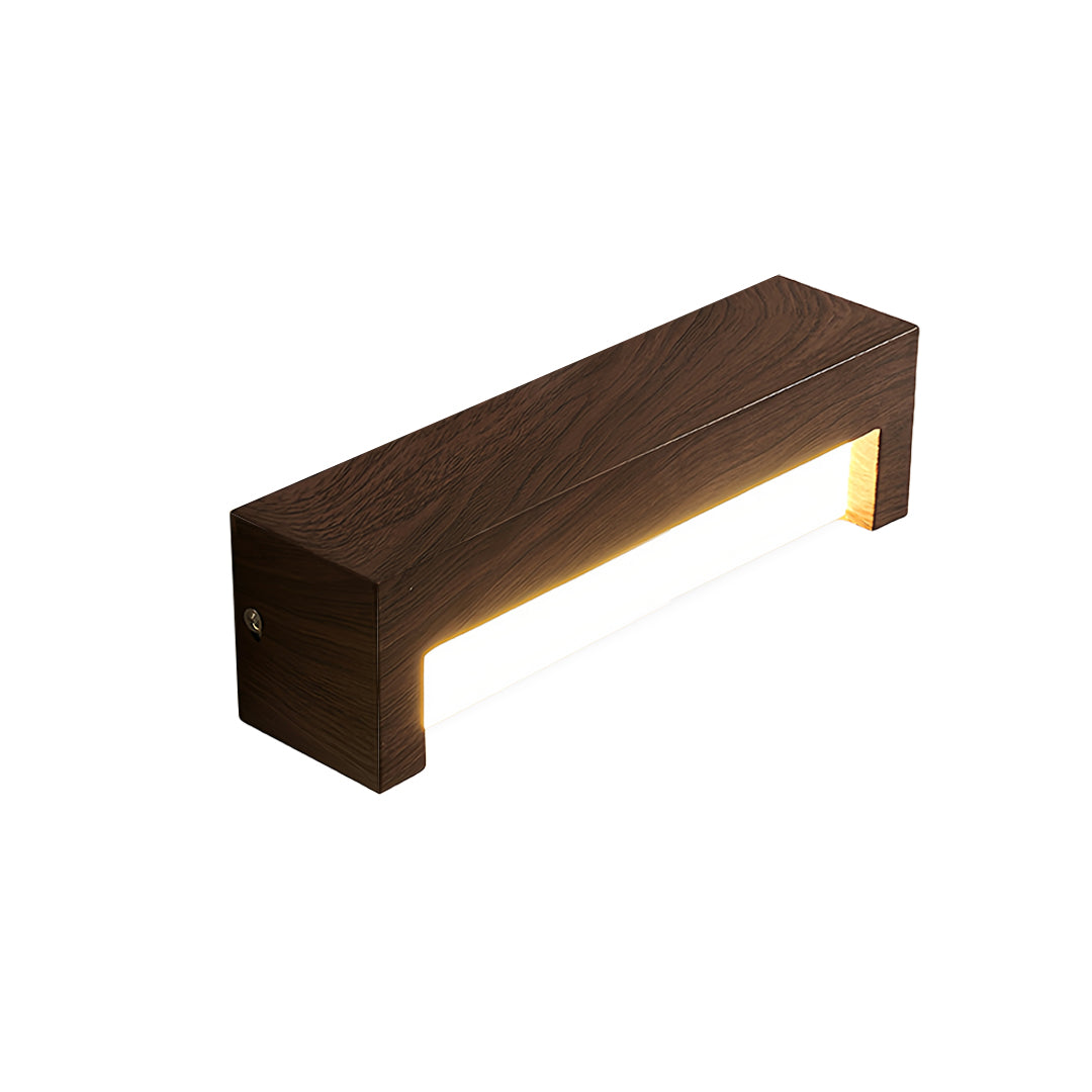 Vintage Wood Grain LED Wall Sconce with Acrylic Diffuser