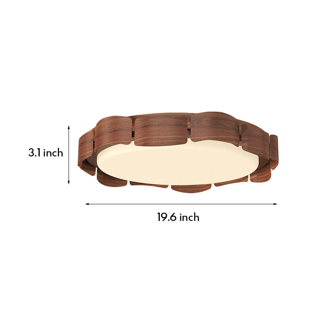 Nordic Wood Flush Mount Ceiling Light with Full Spectrum LED