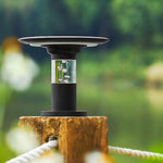 Solar Post Cap Light in Black Aluminum for Outdoor Columns