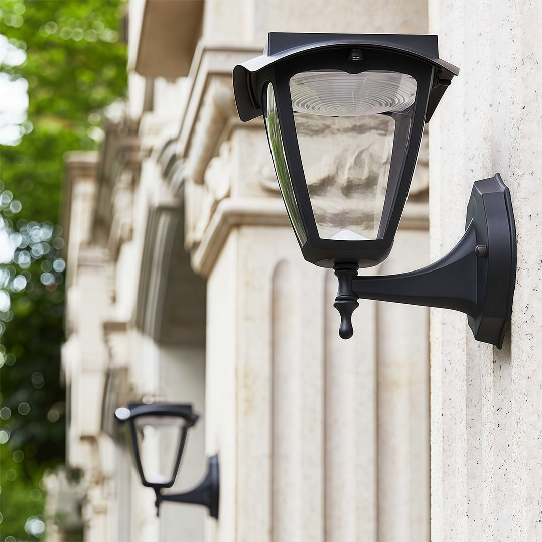 Modern Outdoor Wall Sconce with Solar Powered LED Lighting