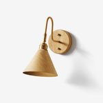 Alver Wood Wall Sconce with Brass Arm – Modern Natural Lighting
