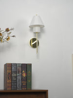 Aveline Fabric Wall Sconce in Gold – Modern Bedroom & Hallway Lighting