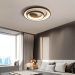 2 Light 2 Ring Semi Flush Mount Ceiling Light Led Elegant Silica Gel Bedroom Light