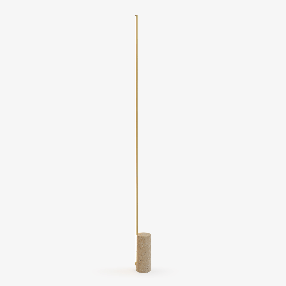 Linear LED Floor Lamp with Travertine Base for Modern Interiors