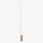 Linear LED Floor Lamp with Travertine Base for Modern Interiors