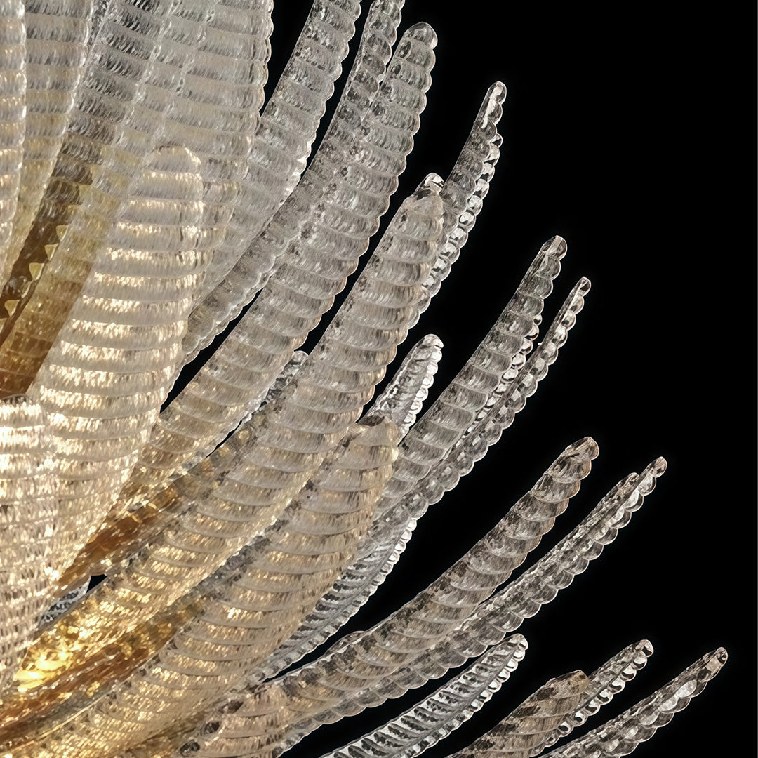 Deco Chrome Chandelier with Clear Glass Shades, Modern LED Ceiling Light