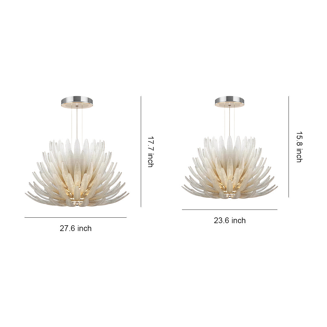 Deco Chrome Chandelier with Clear Glass Shades, Modern LED Ceiling Light