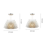 Deco Chrome Chandelier with Clear Glass Shades, Modern LED Ceiling Light