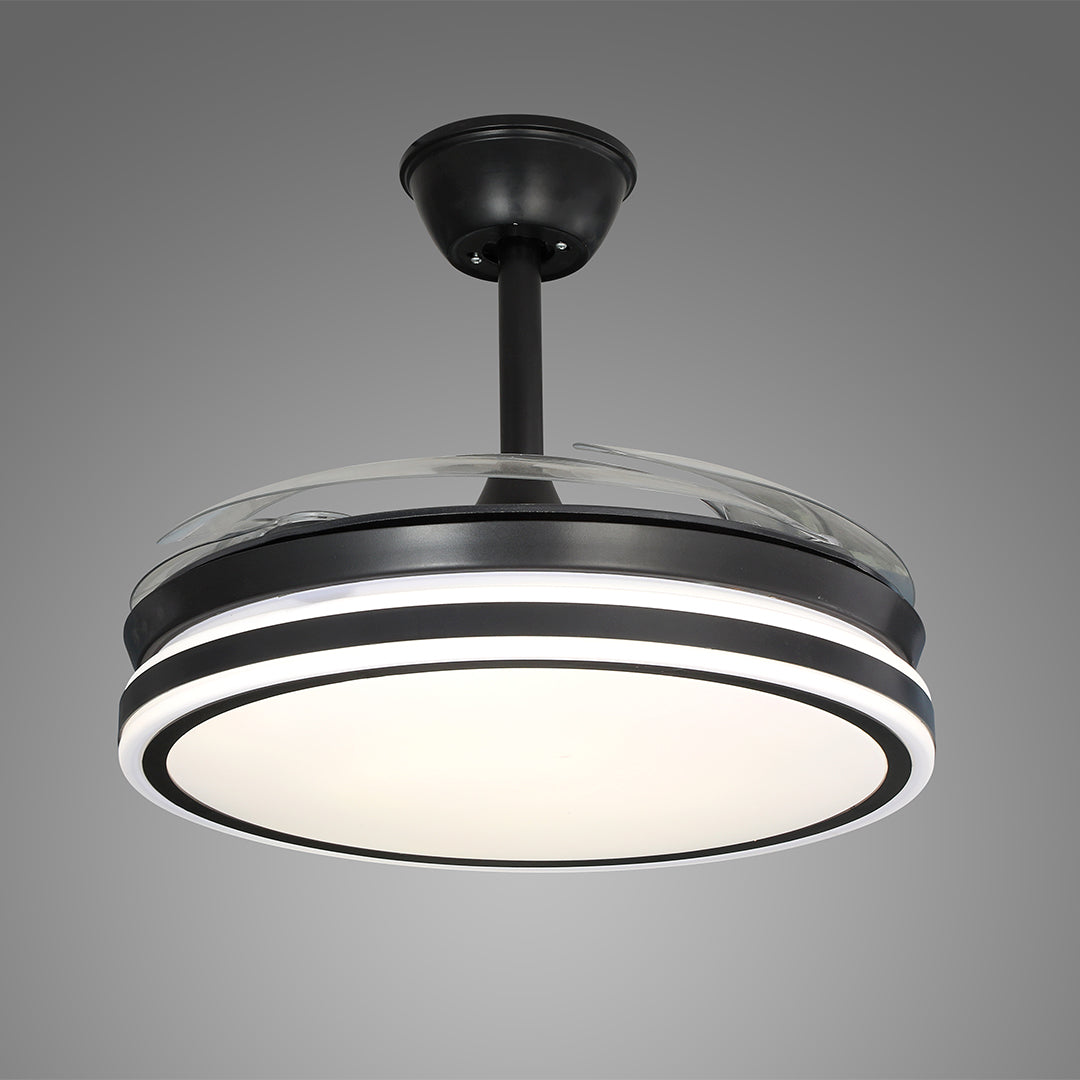 Noir All-Copper Ceiling Fan with Dimmable LED Light and Remote