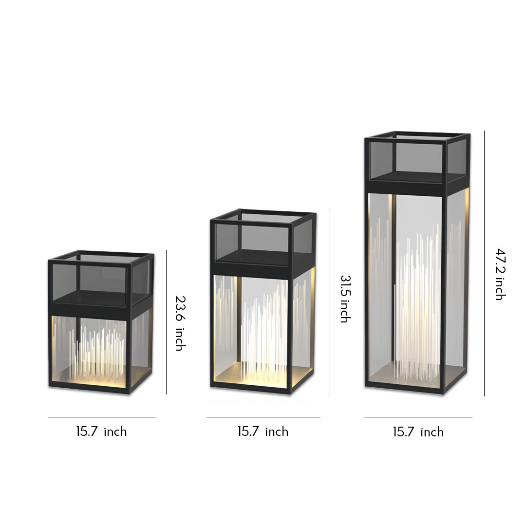 Luma Bollard Outdoor LED Landscape Light in Black Stainless Steel