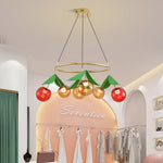 Aurelia Nordic Glass Bulb Chandelier with LED Cherry Accents