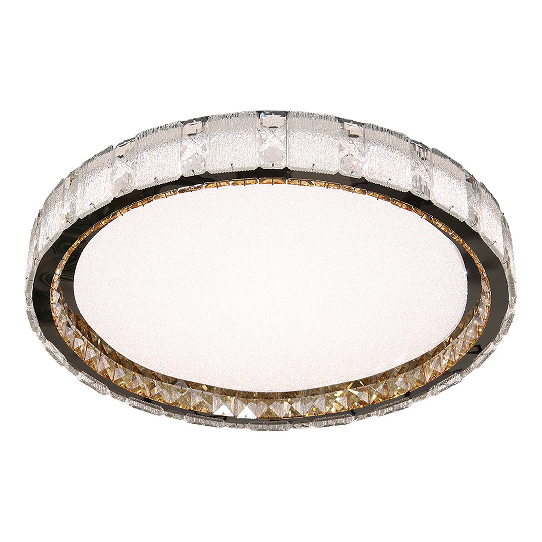 Crystal Flush Mount Ceiling Light – Chrome Minimalist LED