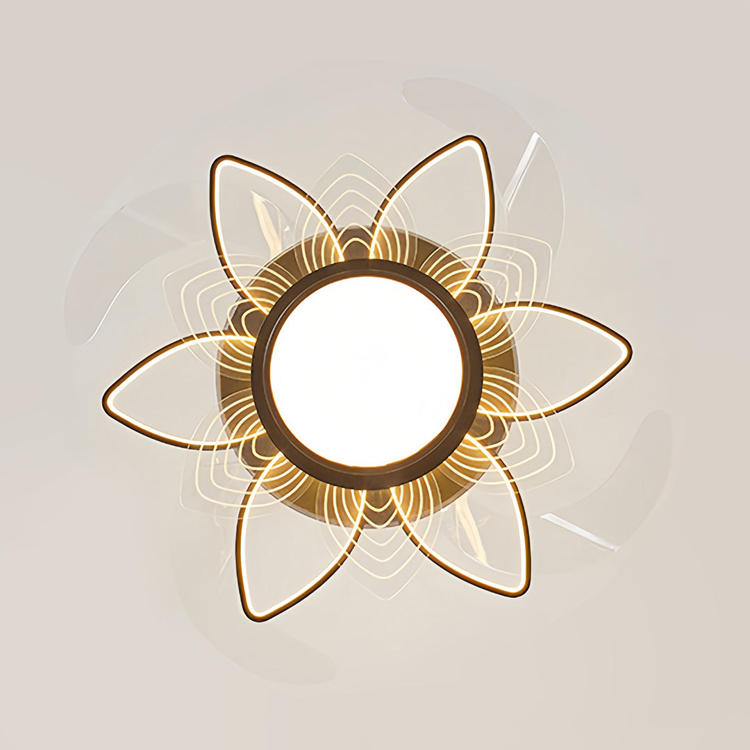 Aria Black Minimalist Ceiling Fan with Integrated LED Light