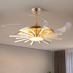 Modern Multi-Head Ceiling Fan with Integrated LED Light in Black or Gold