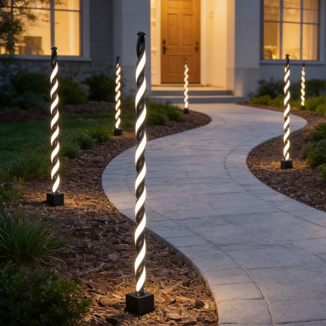 Linear LED Outdoor Path Light in Matte Black Aluminum