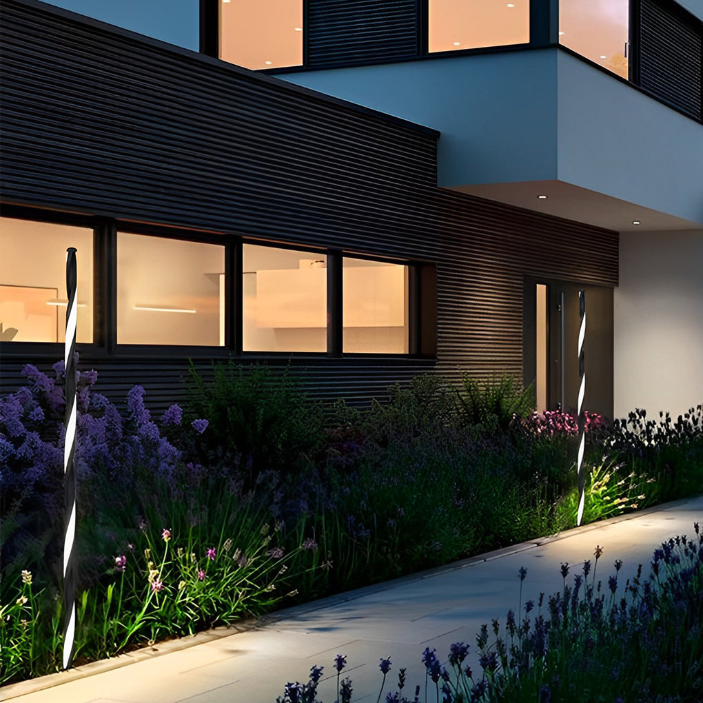 Linear LED Outdoor Path Light in Matte Black Aluminum