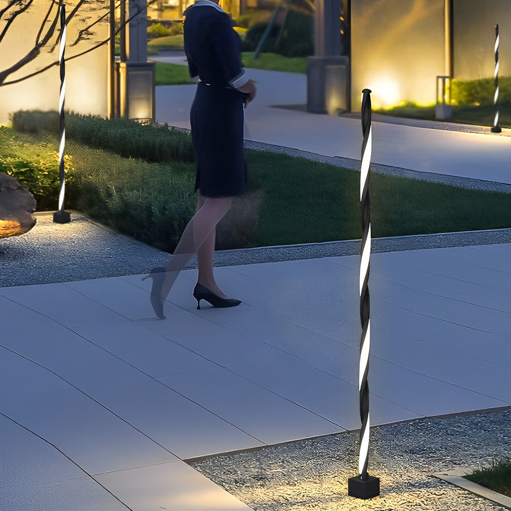 Linear LED Outdoor Path Light in Matte Black Aluminum
