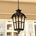 Outdoor Ceiling Lantern in Cast Aluminum with Clear Glass Shade