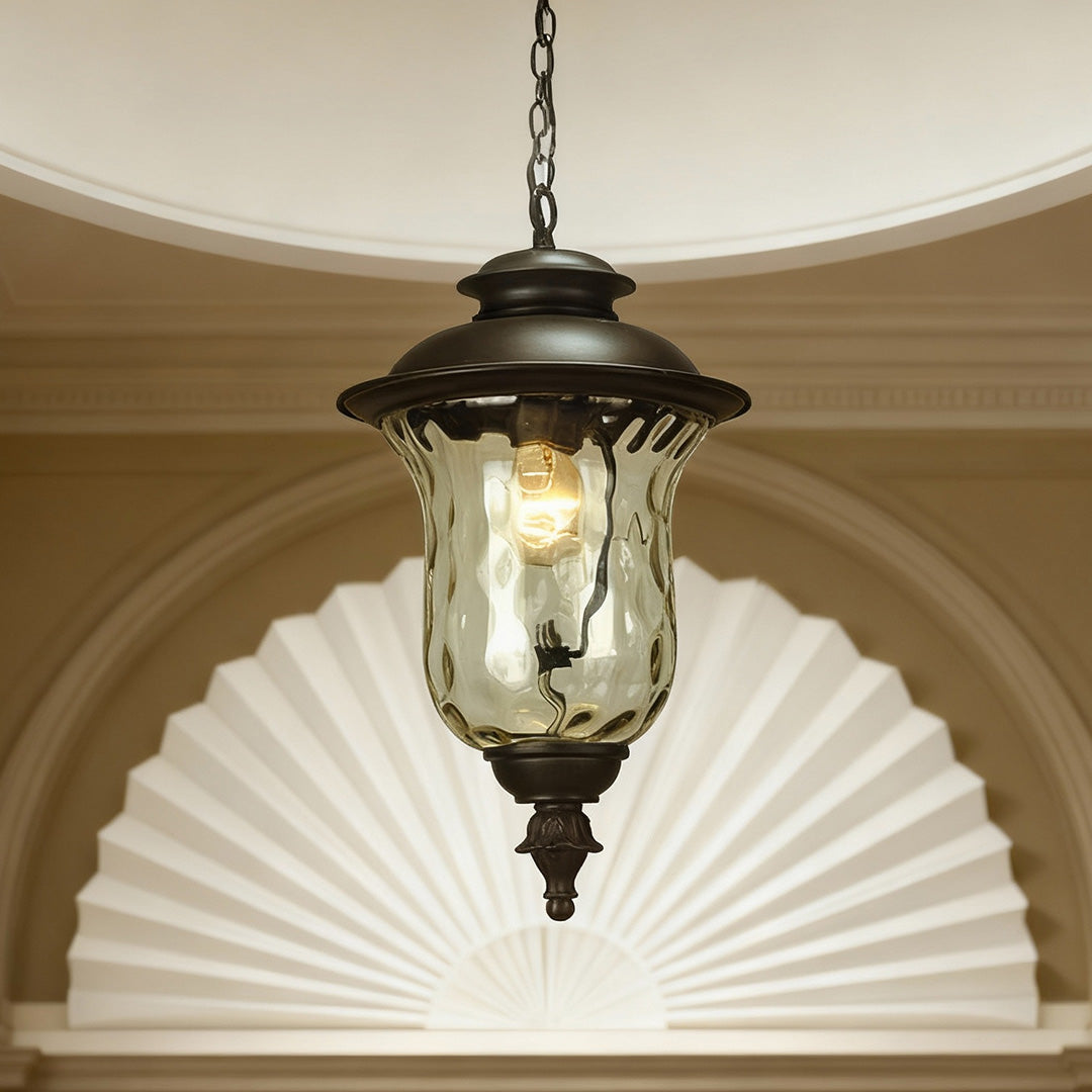 European Industrial Aluminum Pendant Light with Clear Glass Shade for Outdoor Corridors